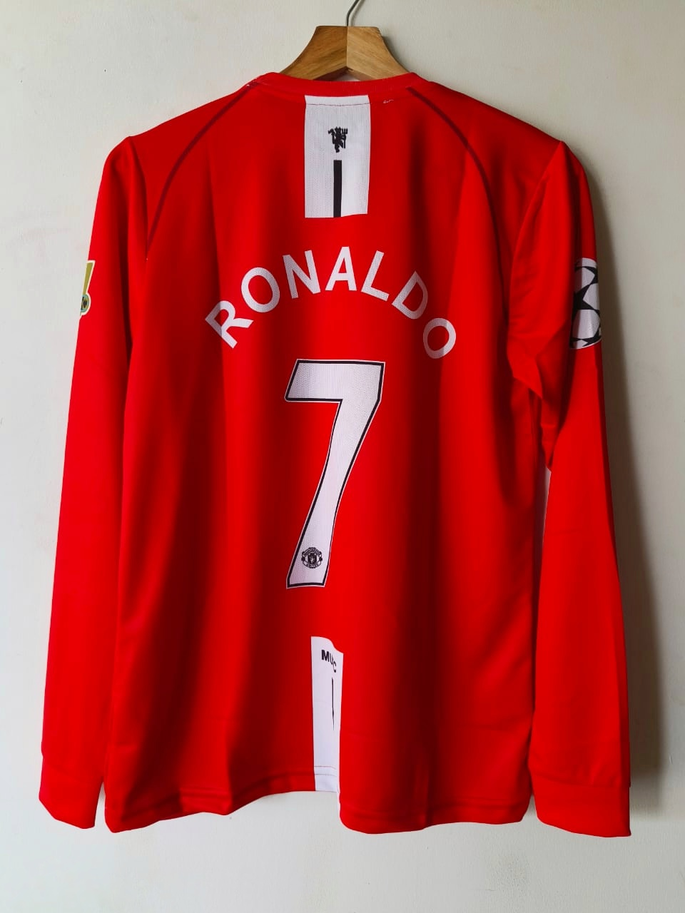MANCHESTER UNITED RETRO 2007-08 HOME RONALDO FULL SLEEVE (EMBROIDERY LOGOS)