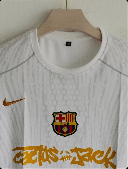 BARCELONA X TRAVIS SCOTT WHITE SPECIAL EDITION KIT FIVESLEEVE EMBROIDERY