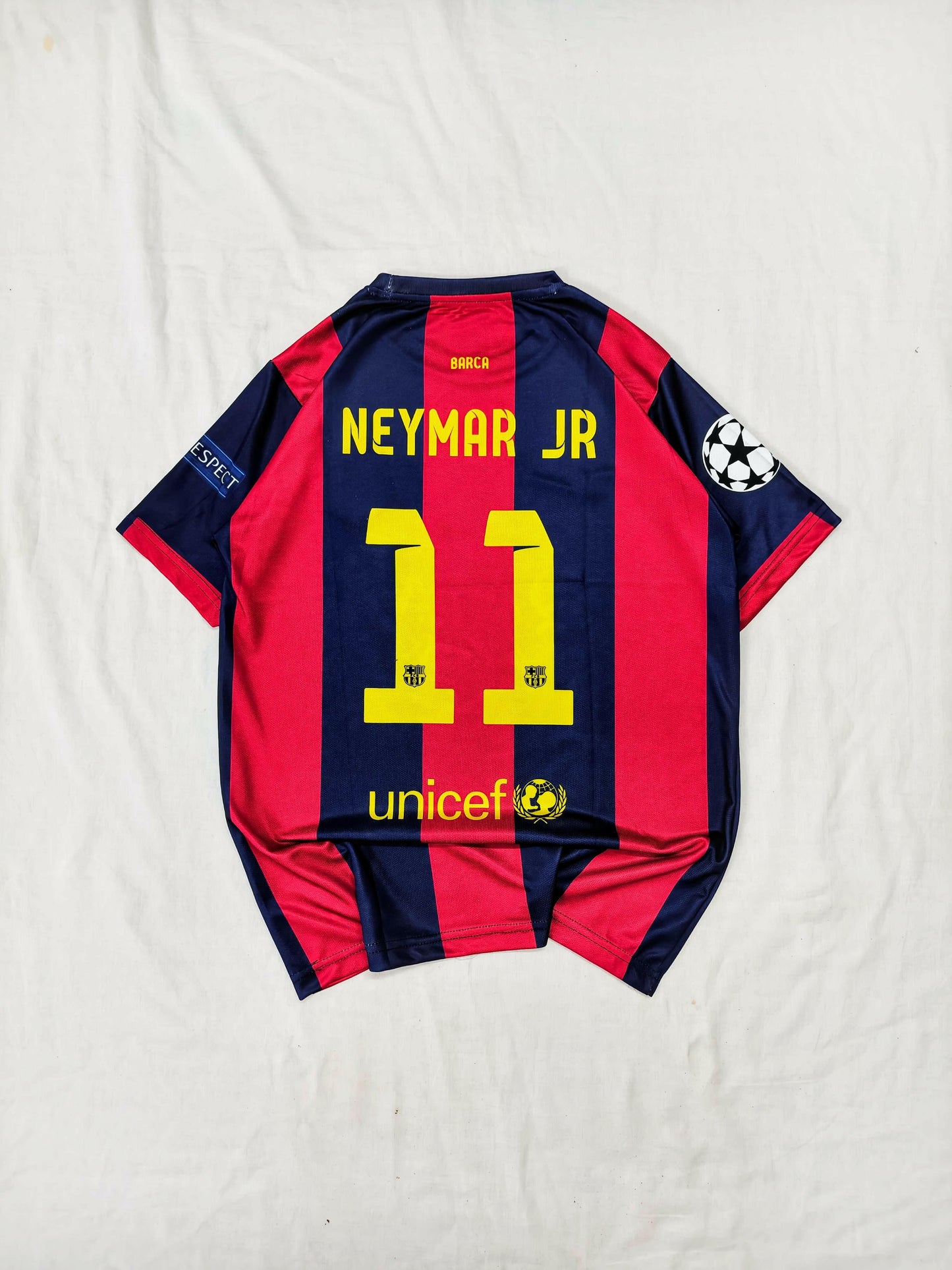 Neymar Barcelona 2015/16 Season Embroidered Half-Sleeve Jersey.
