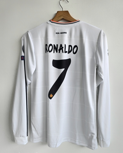 REAL MADRID RETRO 2013-14 HOME RONALDO FULL SLEEVE (EMBROIDERY LOGOS)