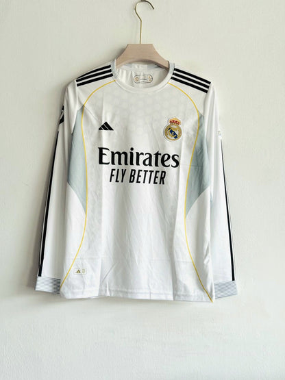 REAL MADRID 2025-26 HOME KIT FULL SLEEVE BELLINGHAM (EMBROIDERY LOGOS)