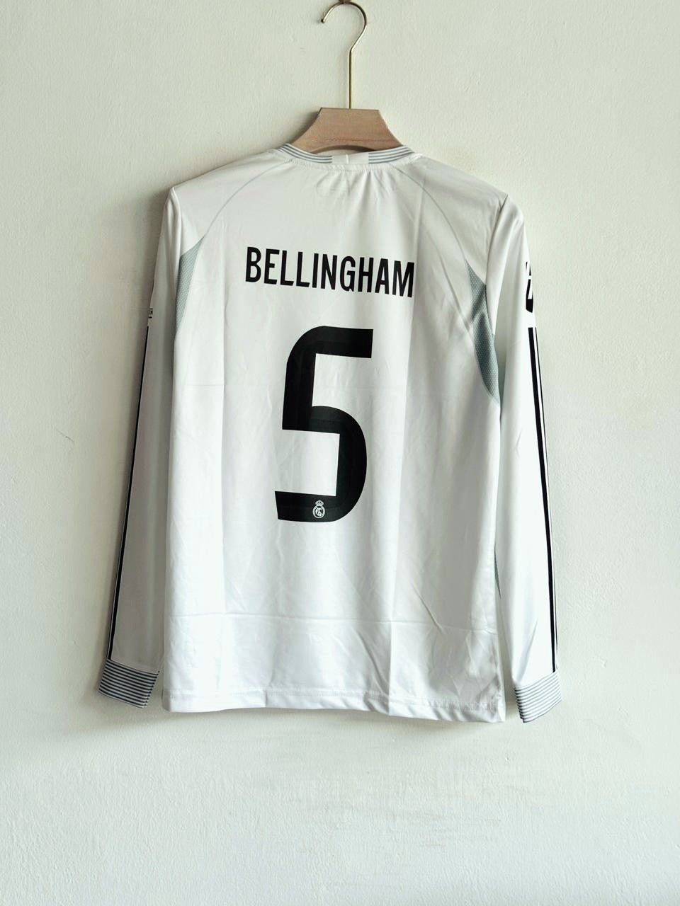 REAL MADRID 2025-26 HOME KIT FULL SLEEVE BELLINGHAM (EMBROIDERY LOGOS)
