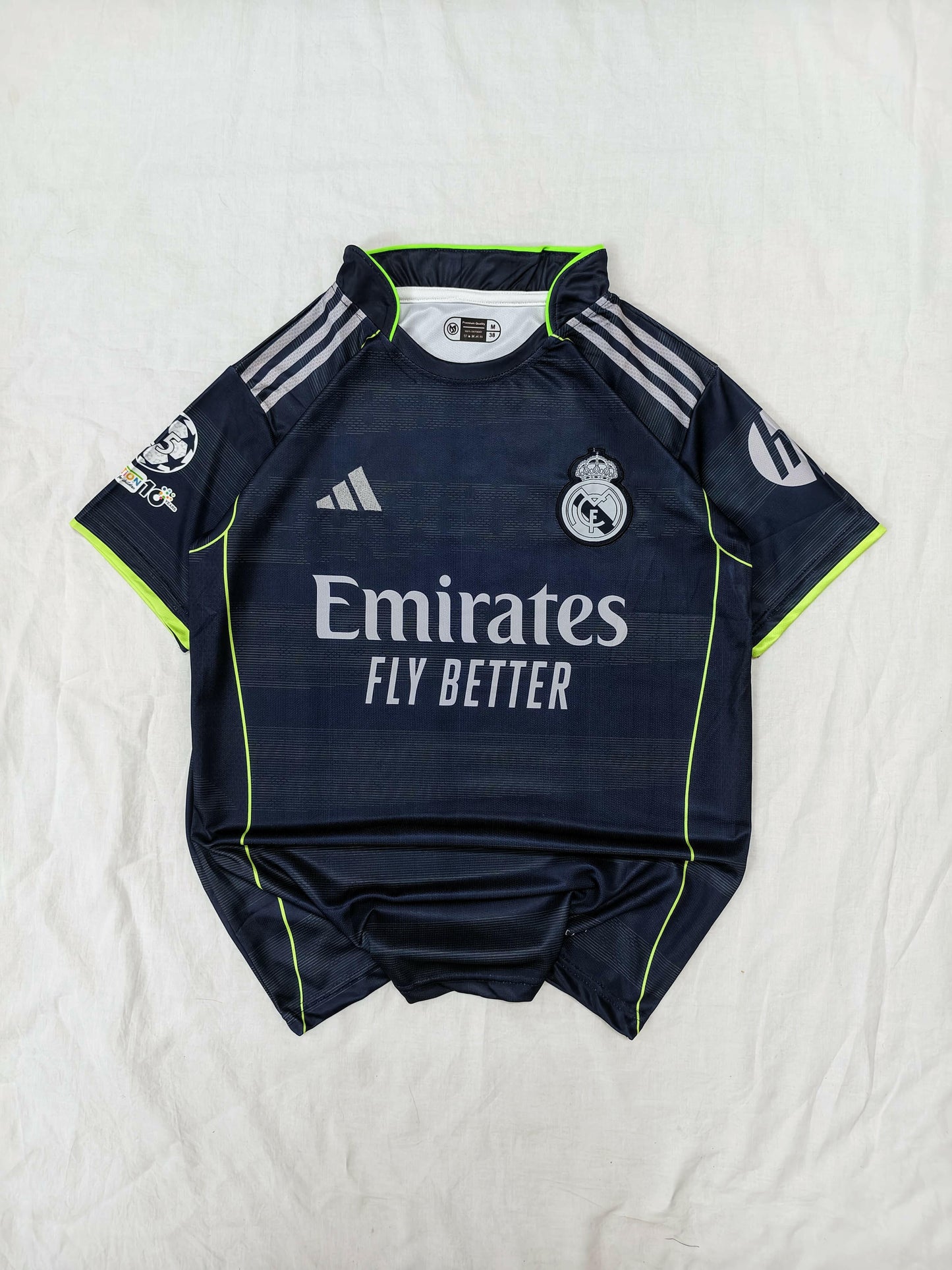 REAL MADRID AWAY 25/26 SEASON EMBROIDERY PREMIUM HALF SLEEVE KIT.
