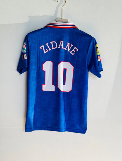 FRANCE 1996 HOME KIT ZIDANE POLO EMBROIDERY WITH LAYS