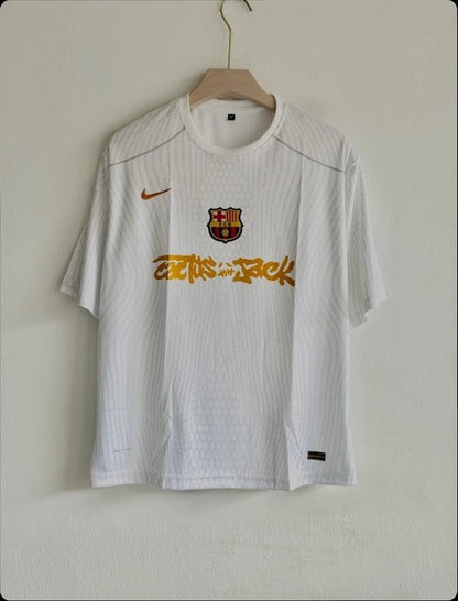 BARCELONA X TRAVIS SCOTT WHITE SPECIAL EDITION KIT FIVESLEEVE EMBROIDERY