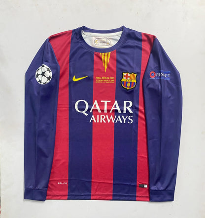 FC Barcelona 2014/15 UCL Final Jersey – Lionel Messi #10 Long Sleeve Edition (Embroidery)