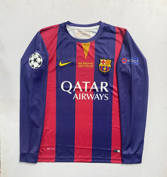 FC Barcelona 2014/15 UCL Final Jersey – Lionel Messi #10 Long Sleeve Edition (Embroidery)