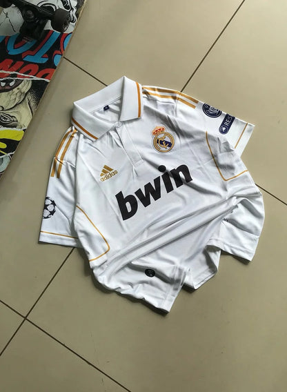 REAL MADRID RETRO 2011-12 HOME RONALDO with COLLAR (EMBROIDERY LOGOS)