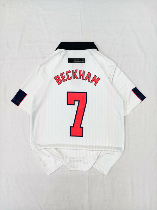 England 1998 Beckham #7 Retro Football Jersey.
