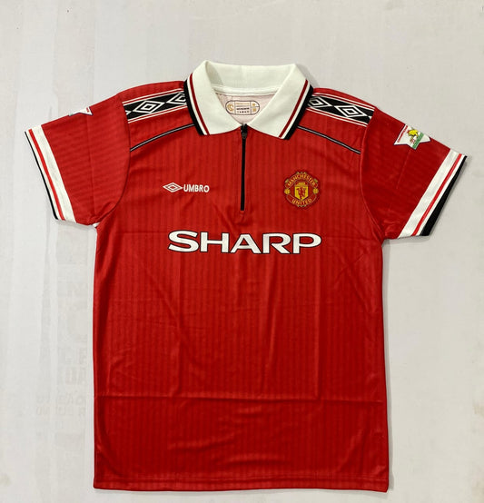 Manchester United 1998/99 Retro Jersey – David Beckham #7 Classic Home Edition (Embroidery)