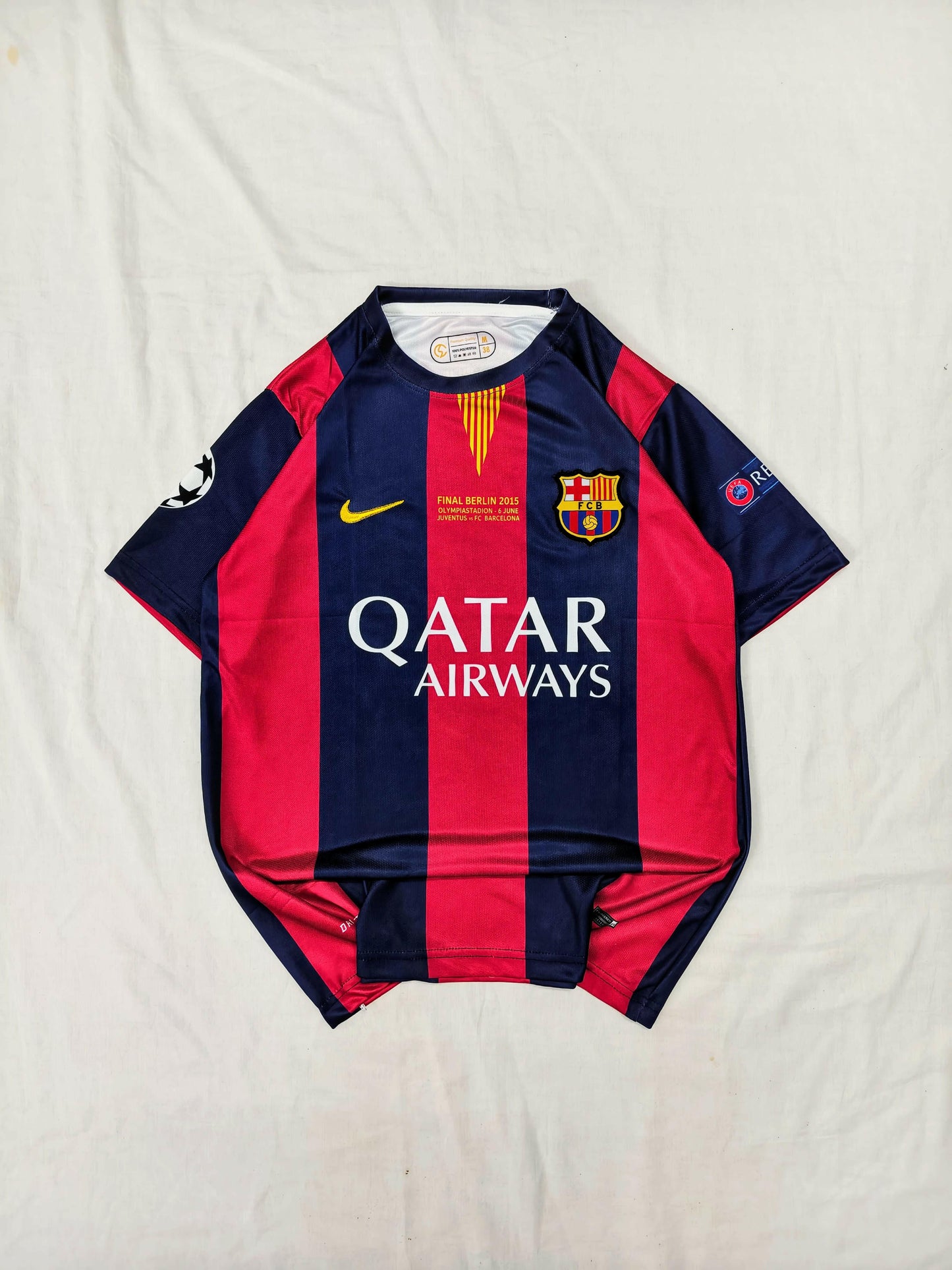 Neymar Barcelona 2015/16 Season Embroidered Half-Sleeve Jersey.