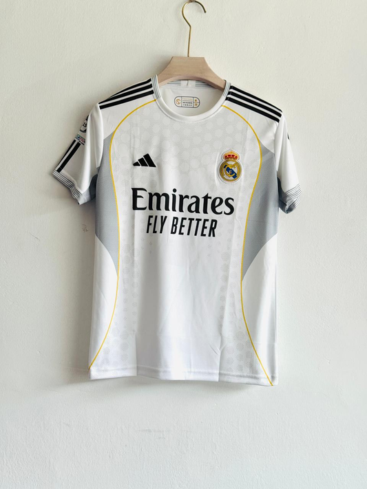 REAL MADRID 2025-26 HOME KIT (EMBROIDERY LOGOS)