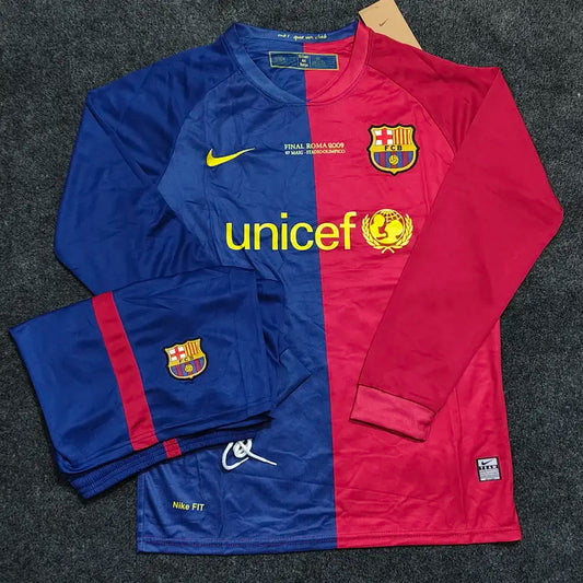FC BARCELONA HOME 2008/09 OFFICIAL FULL SLEEVES KIT