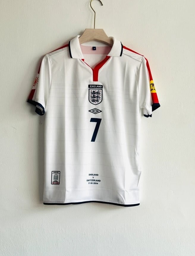 ENGLAND 2004 HOME KIT BECKHAM POLO EMBROIDERY
