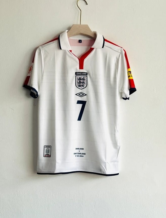 ENGLAND 2004 HOME KIT BECKHAM POLO EMBROIDERY