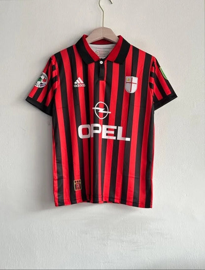 ACMILAN 1999-2000 HOME KIT MALDINI POLO EMBROIDERY
