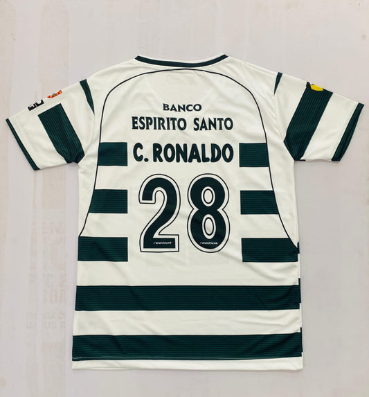 Sporting Lisbon Home Jersey – Cristiano Ronaldo #28 (Debut Season Tribute) EMBROIDERY