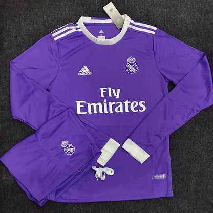 REAL MADRID 2016/17 AWAY OFFICIAL FULL SLEEVES PREMIUM RETRO KIT