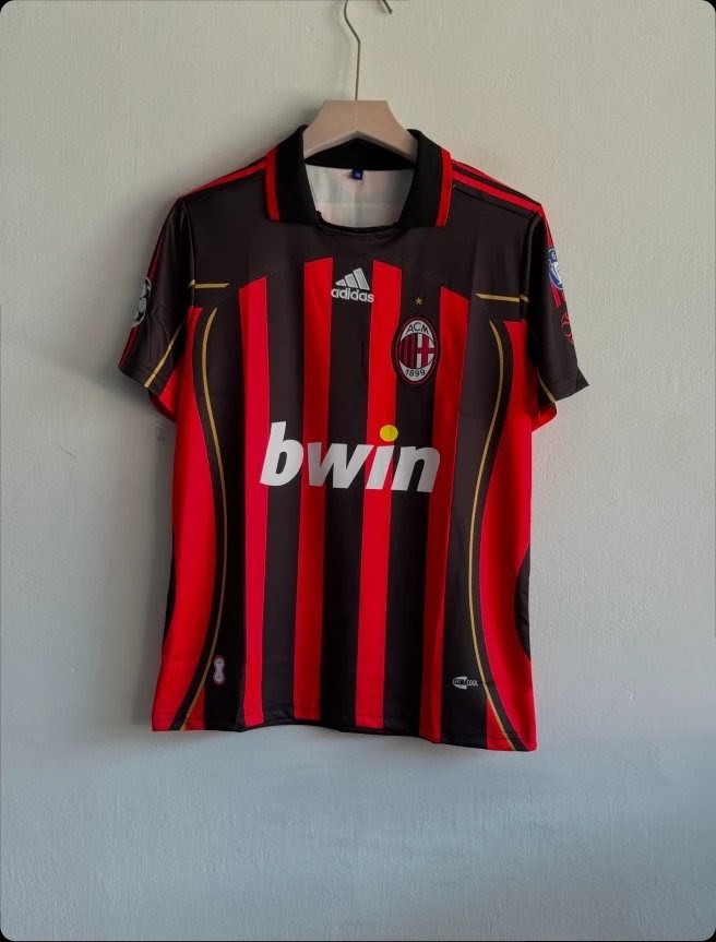 ACMILAN 2006-07 HOME KIT MALDINI POLO EMBROIDERY