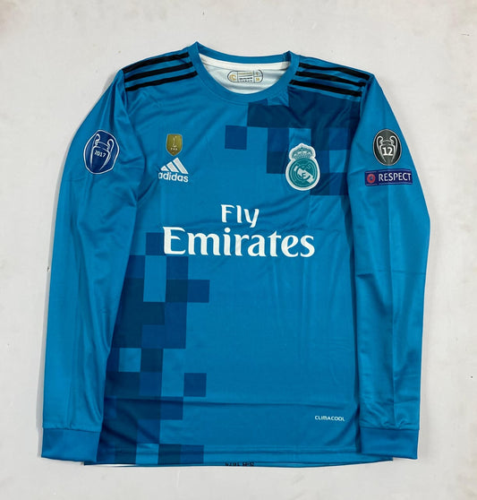 Real Madrid 2017/18 Away Long-Sleeve Jersey – Cristiano Ronaldo #7 UEFA Champions League Edition (Embroidery)