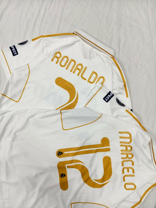Real Madrid 2011/12 Home Jerseys Bundle – Cristiano Ronaldo #7 & Marcelo #12.