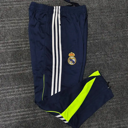REAL MADRID NAVY BLUE AND NEON 4 STIRIPES 2025/26 OFFICIAL TRACKSUIT